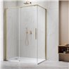 Vixor Tiso Lite Kabina prysznicowa prostokątna prawa Złoty szczotkowany 140x75 cm (N14-24140-99-01R+N14-60075-99-01R)