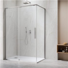 Vixor Tiso Lite Kabina prysznicowa prostokątna prawa Nikiel szczotkowany 120x70 cm (N14-24120-91-01R+N14-60070-91-01R)