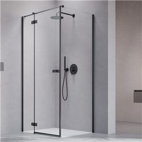 Vixor Sona 8 Kabina prysznicowa prostokątna prawa Czarny mat 100x110 cm (N03-24333-54-01R+N03-80612-00-01R+N03-60110-00-01)