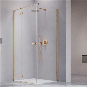 Vixor Sona 8 Kabina prysznicowa prostokątna lewa Złoty błyszczący 110x90 cm (N03-24333-09-01L+N03-80712-00-01L+N03-60090-00-01)