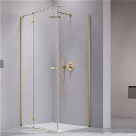 Vixor Sona 8 Kabina prysznicowa kwadratowa prawa Złoty szczotkowany 90x90 cm (N03-24233-99-01R+N03-80612-00-01R+N03-60090-00-01)