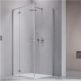 Vixor Sona 8 Kabina prysznicowa prostokątna lewa Nikiel szczotkowany 90x75 cm (N03-24233-91-01L+N03-80612-00-01L+N03-60075-00-01