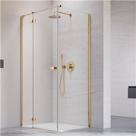 Vixor Sona 6 Kabina prysznicowa prostokątna prawa Złoty błyszczący 100x75 cm (N01-24100-09-01R+N01-60075-00-01)