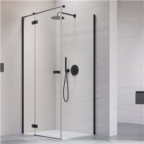 Vixor Sona 6 Kabina prysznicowa prostokątna prawa Czarny mat 120x75 cm (N01-24120-54-01R+N01-60075-00-01)