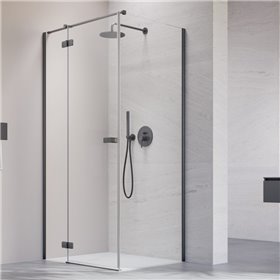 Vixor Sona 6 Kabina prysznicowa prostokątna lewa GunMetal szczotkowany 80x90 cm (N01-24080-92-01L+N01-60090-00-01)