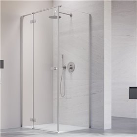 Vixor Sona 6 Kabina prysznicowa prostokątna lewa Nikiel szczotkowany 100x80 cm (N01-24100-91-01L+N01-60080-00-01)