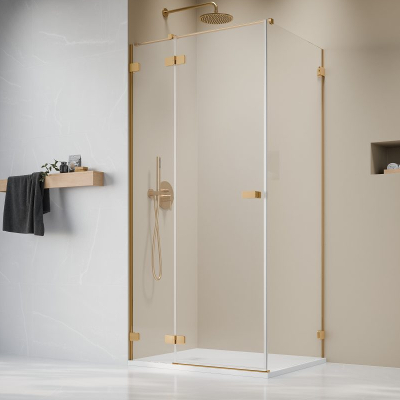 Vixor Sona Lite 6 Lite Kabina prysznicowa prostokątna prawa Złoty błyszczący 100x70 cm (N02-24100-09-01R+N02-60070-00-01)