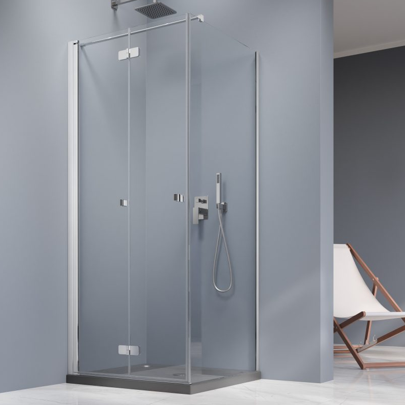 Vixor Vesa 8 CF1 Kabina prysznicowa prostokątna lewa Chrom błyszczący 80x90 cm (N10-25080-01-01L+N10-60090-00-01)