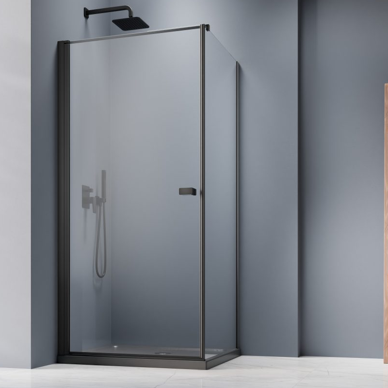 Vixor Vesa 8 CW1 Kabina prysznicowa prostokątna prawa Czarny mat 80x75 cm (N10-23080-54-01R+N10-60075-00-01)