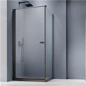 Vixor Vesa 8 CW1 Kabina prysznicowa prostokątna prawa Czarny mat 100x75 cm (N10-23100-54-01R+N10-60075-00-01)