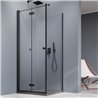 Vixor Vesa 6 CF1 Kabina prysznicowa prostokątna prawa Czarny mat 90x80 cm (N09-25090-54-01R+N09-60080-00-01)