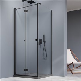 Vixor Vesa 6 CF1 Kabina prysznicowa prostokątna lewa Czarny mat 100x70 cm (N09-25100-54-01L+N09-60070-00-01)