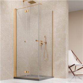 Vixor Vesa 6 CF1 Kabina prysznicowa prostokątna prawa Złoty 90x70 cm (N09-25090-09-01R+N09-60070-00-01)