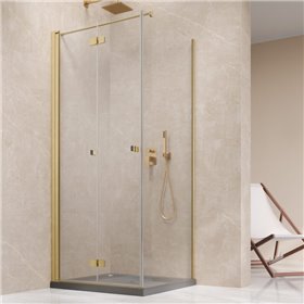 Vixor Vesa 6 CF1 Kabina prysznicowa prostokątna prawa Złoty szczotkowany 90x70 cm (N09-25090-99-01R+N09-60070-00-01)