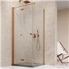 Vixor Vesa 6 CF1 Kabina prysznicowa prostokątna lewa Miedź szczotkowana 90x100 cm (N09-25090-93-01L+N09-60100-00-01)