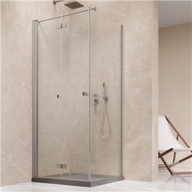 Vixor Vesa 6 CF1 Kabina prysznicowa prostokątna prawa Nikiel szczotkowany 90x70 cm (N09-25090-91-01R+N09-60070-00-01)