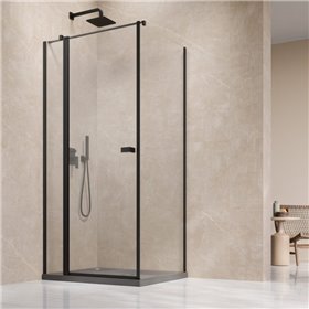 Vixor Vesa 6 CG1 Kabina prysznicowa prostokątna prawa Czarny mat 100x75 cm (N09-24100-54-01R+N09-60075-00-01)