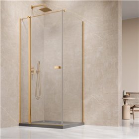 Vixor Vesa 6 CG1 Kabina prysznicowa prostokątna prawa Złoty błyszczący 90x80 cm (N09-24090-09-01R+N09-60080-00-01)