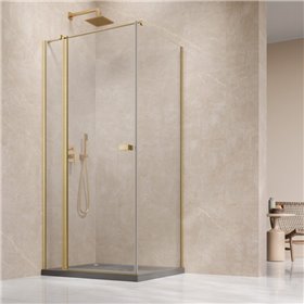 Vixor Vesa 6 CG1 Kabina prysznicowa prostokątna prawa Złoty szczotkowany 100x80 cm (N09-24100-99-01R+N09-60080-00-01)