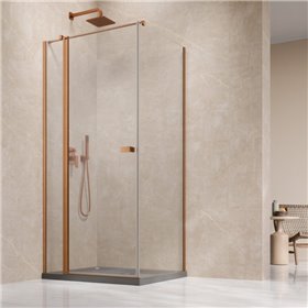 Vixor Vesa 6 CG1 Kabina prysznicowa kwadratowa prawa Miedź szczotkowana 80x80 cm (N09-24080-93-01R+N09-60080-00-01)