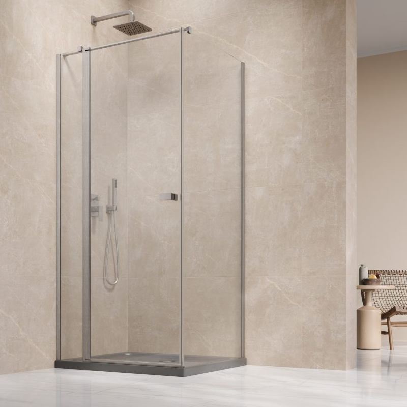 Vixor Vesa 6 CG1 Kabina prysznicowa prostokątna lewa Nikiel szczotkowany 110x75 cm (N09-24110-91-01L+N09-60075-00-01)