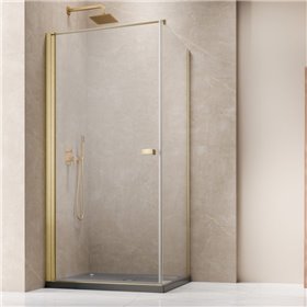 Vixor Vesa 6 CW1 Kabina prysznicowa prostokątna lewa Złoty szczotkowany 80x90 cm (N09-23080-99-01L+N09-60090-00-01)