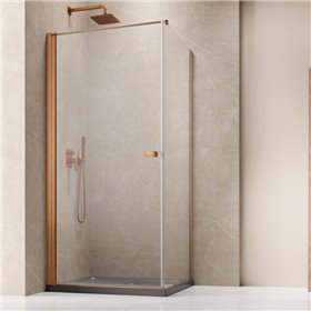 Vixor Vesa 6 CW1 Kabina prysznicowa kwadratowa lewa Miedź szczotkowana 80x80 cm (N09-23080-93-01L+N09-60080-00-01)