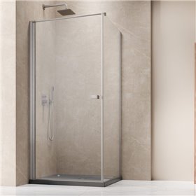 Vixor Vesa 6 CW1 Kabina prysznicowa prostokątna lewa Nikiel szczotkowany 100x70 cm (N09-23100-91-01L+N09-60070-00-01)