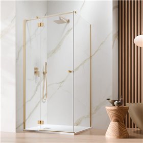 Vixor Mida 6 CG1 Kabina prysznicowa prostokątna prawa Złoty błyszczący 90x100 cm (N12-24090-09-01R+N12-60100-00-01)