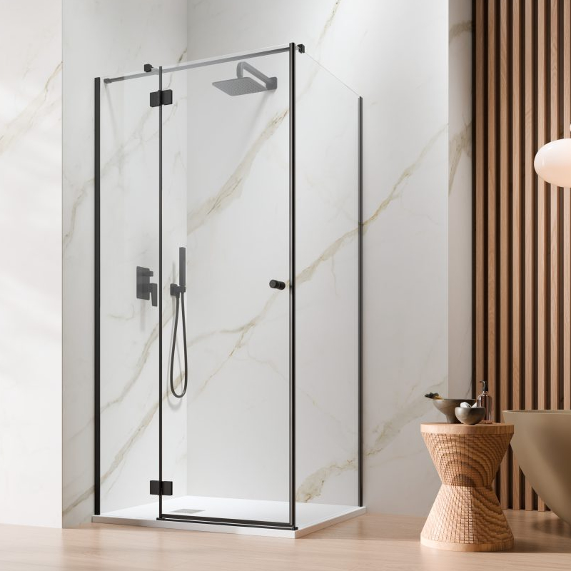 Vixor Mida 6 CG1 Kabina prysznicowa prostokątna prawa Czarny mat 80x100 cm (N12-24080-54-01R+N12-60100-00-01)