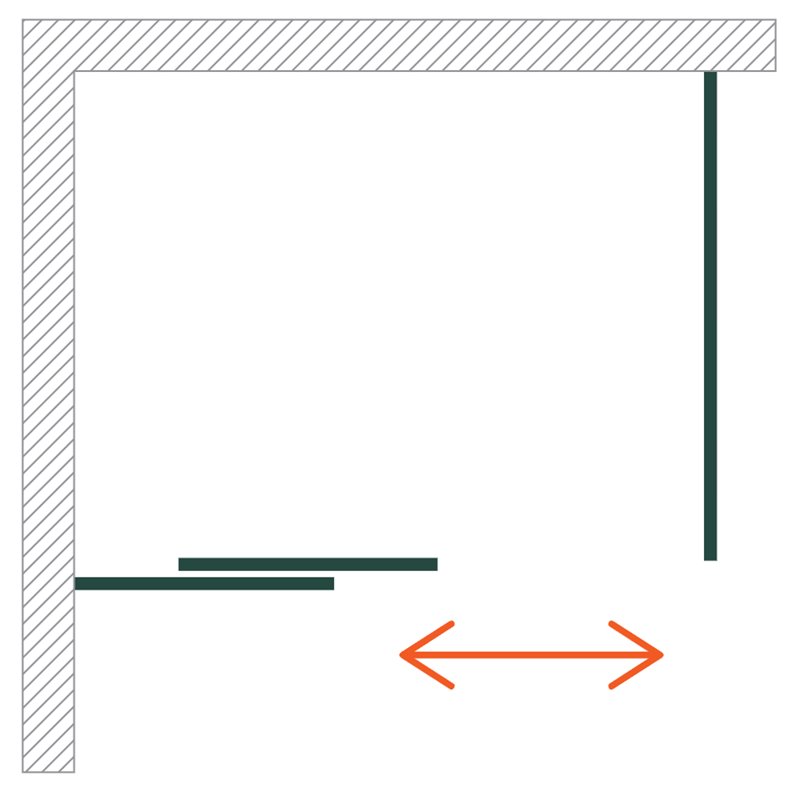 Vixor Formula 6 CG1 Kabina prysznicowa prostokątna narożna Czarny mat 130x80 cm (N11-00130-54-01+N11-60080-54-01)