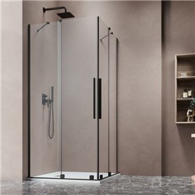 Vixor Milo 8 CG2 Kabina prysznicowa prostokątna gunmetal szczotkowany 90Lx120P cm (N05-21090-92-01L+N05-21120-92-01R)