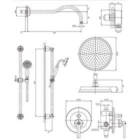 Omnires Armance System prysznicowy podtynkowy złoty połysk (SYSAM20GL)