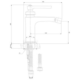 Omnires Armance bateria bidetowa złoty połysk (AM5220GL)