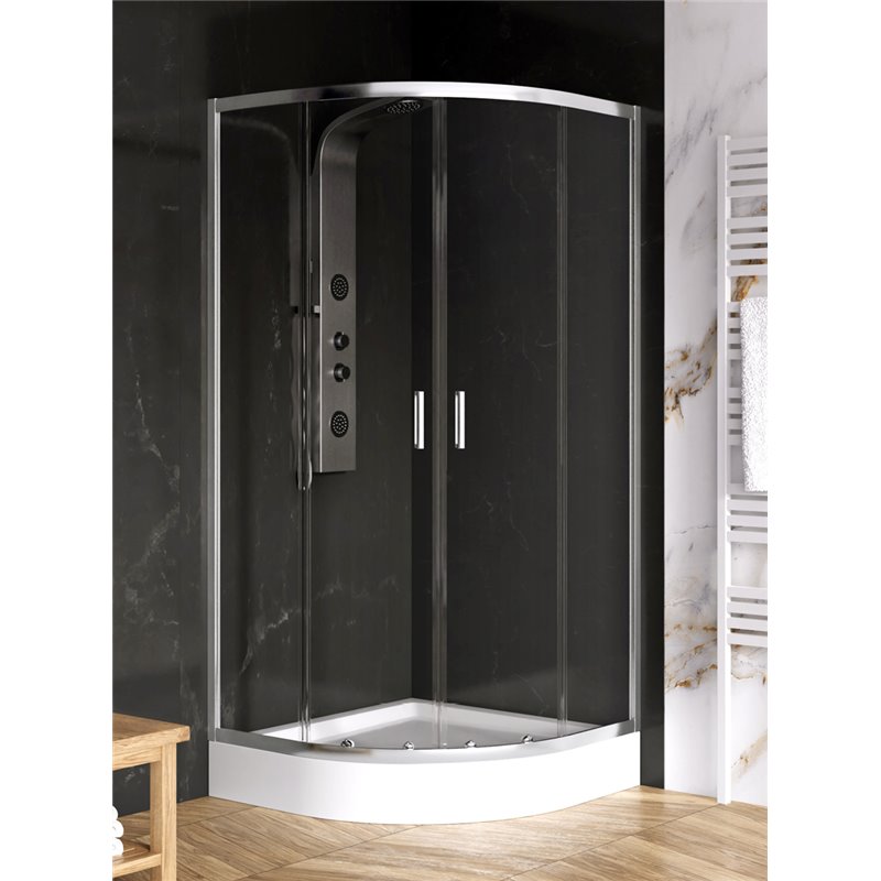 New Trendy Suvia Kabina prysznicowa 2D półokrągła R55 U 80x80x190 szkło czyste z powłoką Active Shield (K-5111)