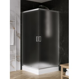 New Trendy Suvia Kabina prysznicowa 2D kwadratowa U 80x80x190 szkło satyna z powłoką Active Shield (K-5121)