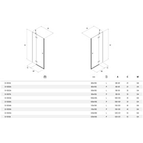 New Trendy Kalibra Drzwi wnękowe 1D Prawe 120x195 szkło czyste 6mm Active Shield (D-1010A)