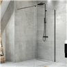 New Trendy Velio Kabina prysznicowa czarny mat walk-in U 80x200 szkło czyste 8mm Active Shield (D-0141B)