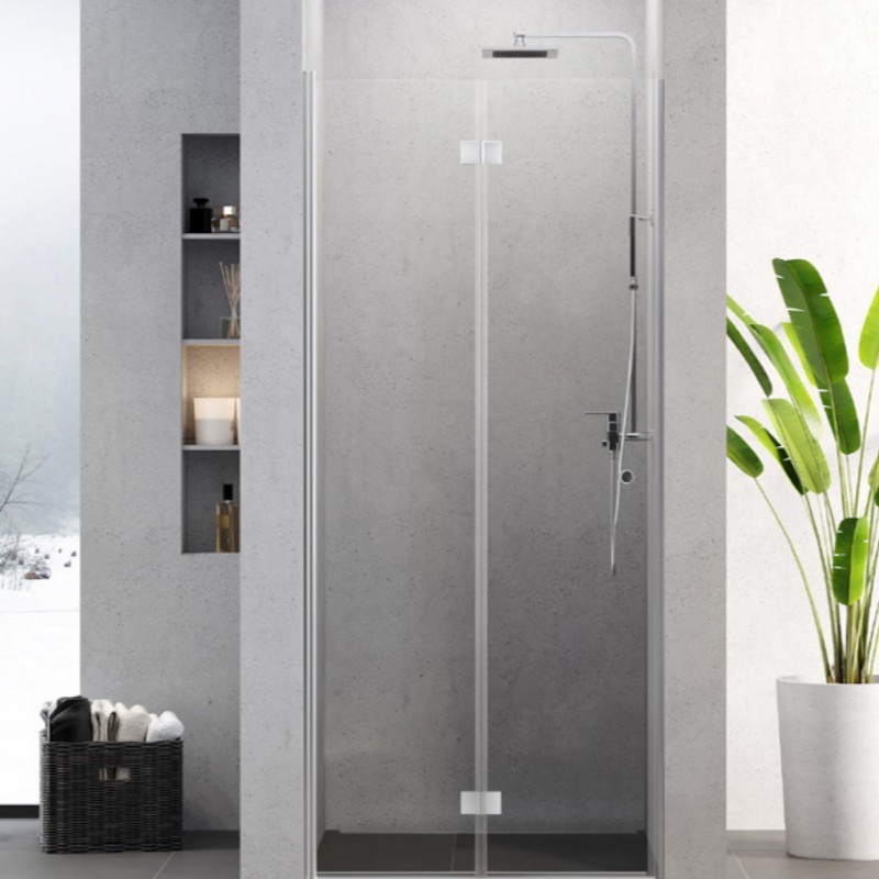 New Trendy Superia Drzwi wnękowe Chrom 1D U 80x195 drzwi składane szkło czyste 6mm Active Shield (D-1031A)