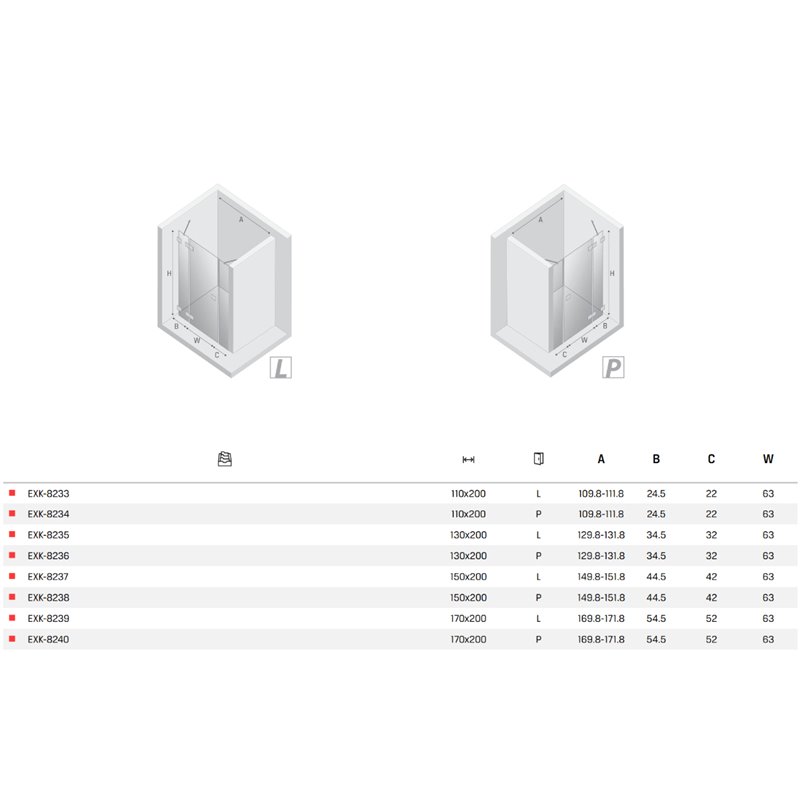 New Trendy Eventa Gold Brushed NZ4 Drzwi wnękowe złoty szczotkowany 1D Prawa 130x200 cm 8mm Active Shield 2.0 (EXK-8236)
