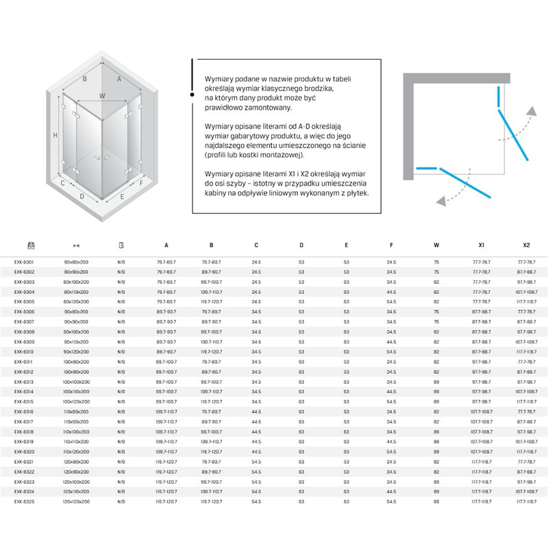 New Trendy Eventa Gold Brushed Kabina prysznicowa 2D kwadratowa 90x90x200 cm Active Shield 2.0 (EXK-8307)