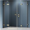 New Trendy Eventa Gold Brushed Kabina prysznicowa 1D prostokątna Prawa 130x80x200 Active Shield 2.0 (EXK-8329)