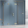 New Trendy Eventa Gold Brushed Kabina prysznicowa 1D kwadratowa przyścienna Lewa 100x100 Active Shield 2.0 (EXK-8360)