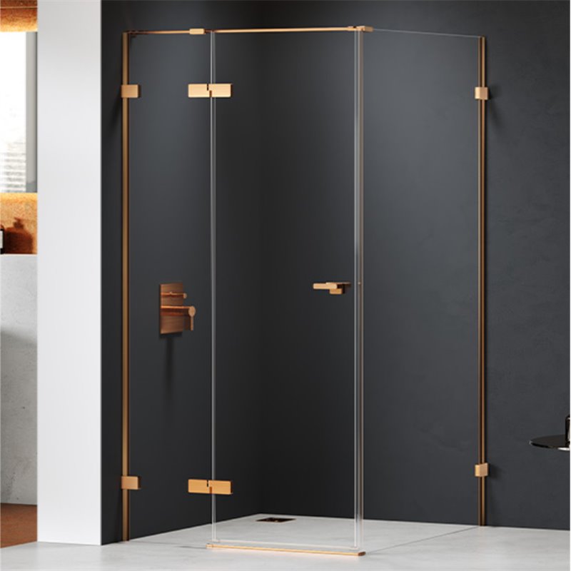 New Trendy Eventa Copper Brushed Kabina prysznicowa 1D kwadratowa Lewa 90x90x200 Active Shield 2.0 (EXK-8016)