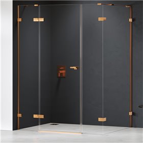 New Trendy Eventa Copper Brushed Kabina prysznicowa 1D prostokątna Lewa 150x100x200 cm Active Shield 2.0 (EXK-8109)