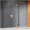 New Trendy Eventa Copper Brushed Kabina prysznicowa 1D prostokątna przyścienna Prawa 90x80x200 cm (EXK-8118)