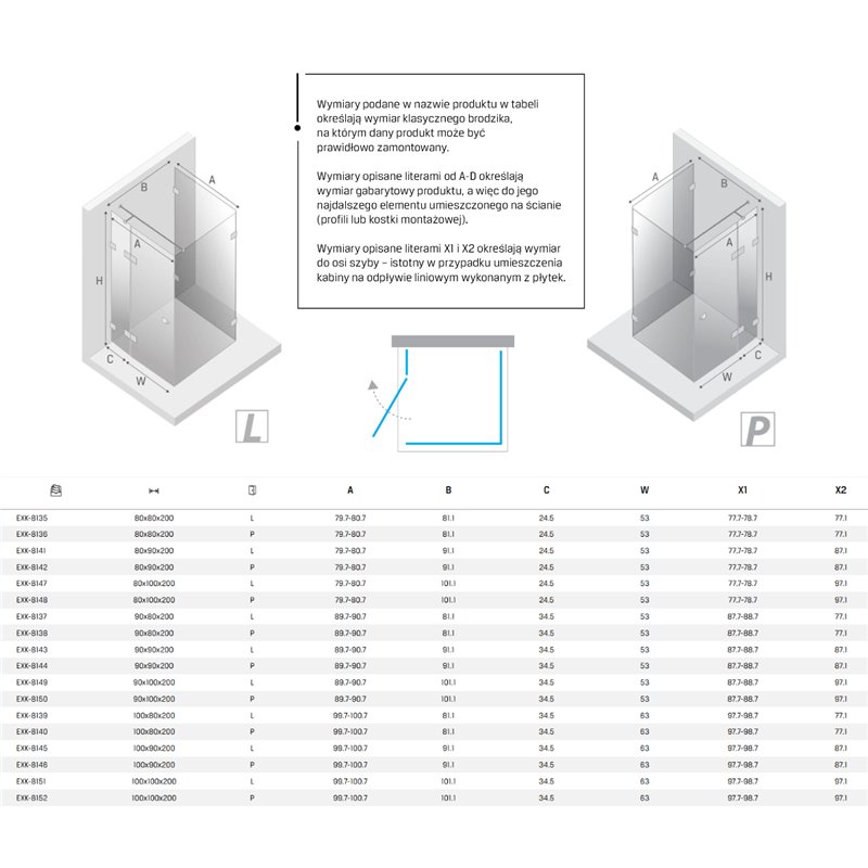 New Trendy Eventa Copper Brushed Kabina prysznicowa 1D kwadratowa przyścienna Prawa 90x90x200 cm (EXK-8144)