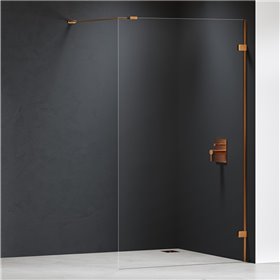 New Trendy Eventa Copper Brushed Kabina prysznicowa WALK-IN U 140x200 cm Active Shield 2.0 (EXK-8164)