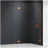 New Trendy Eventa Copper Brushed Kabina prysznicowa Walk-In (2 ścianki) U 60x33x200 cm (EXK-8168+EXK-8180)