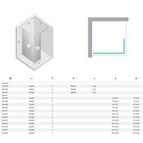New Trendy Eventa Copper Brushed Kabina prysznicowa Walk-In (2 ścianki) U 100x33x200 cm (EXK-8172+EXK-8180)